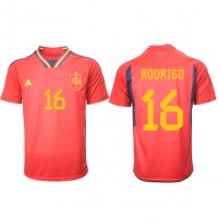 Koszulka piłkarska Hiszpania Rodri Hernandez #16 Strój Domowy MŚ 2022 tanio Krótki Rękaw